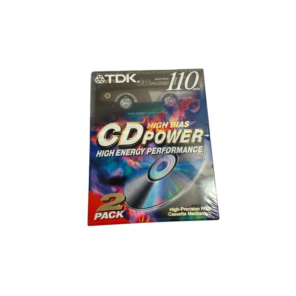 TDK CD Power High Bias 90 Min Blank Audio Cassette Tapes 2-Pack - BRAND NEW!!! - Picture 1 of 2